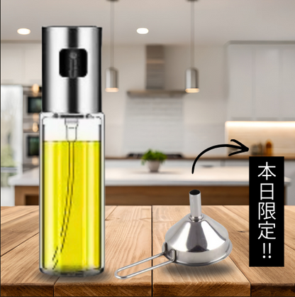 Clean Pour™ステンレス製プッシュ式オイルボトル”100ml”
